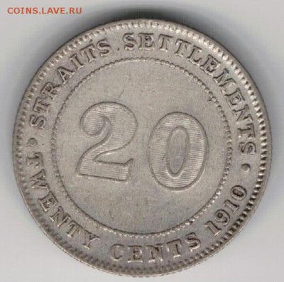 Ag Стрейтс Сеттлментс 20 центов 1904 до 03.11 в 22ч (А206) - 5-стр1