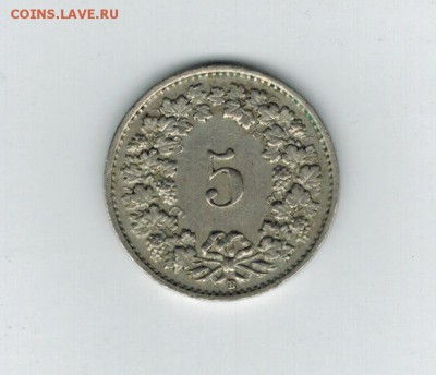 Швейцария 5 раппенов 1944 до 01.11.2014   22-00 - 1 9