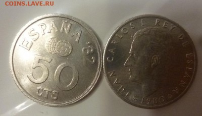 ДК Иностранные,Биметалл,Спорт,Канада,Корабли,Война 25 р - Испания 50 сантимов Футбол.JPG