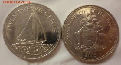 ДК Иностранные,Биметалл,Спорт,Канада,Корабли,Война 25 р - Багамы 10 центов Корабль.JPG