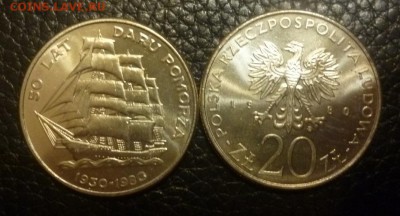 ДК Иностранные,Биметалл,Спорт,Канада,Корабли,Война 25 р - Польша 20 злотых Корабль мешковая.JPG