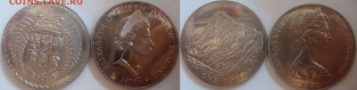 ДК Иностранные,Биметалл,Спорт,Канада,Корабли,Война 25 р - Новая Зеландия 1 доллар Герб и Маунт Кук.JPG