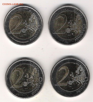 Финляндия 4 монеты по 2 евро до 4.11 в 22.10 по МСК - Финляндия 4 монеты по 2 евро.