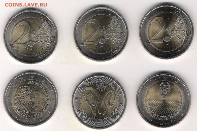 Поргтугалия 3 монеты по 2 евро до 4.11 в 22.10 по МСК - Португалия 3 монеты по 2 евро