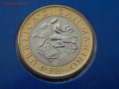 САН МАРИНО 1000 лир 1987 Unс (би-метал) в блистере - DSCN2433.JPG