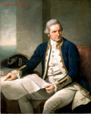 Монеты с Корабликами - Captain_james_cook_portrait