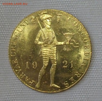 ЗОЛОТОЙ Голандский ДУКАТ 1921г. ШТЕМПЕЛЬНАЯ UNC  на оценку - DSCF7545.JPG