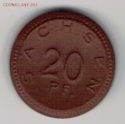 НОТГЕЛЬД 20 ПФЕННИГОВ 1921 ФАРФОР ДО 06.11.14 В 22.00 (А263) - 4-с20а