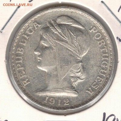 Ag ПОРТУГАЛИЯ 50 СЕНТАВО 1912 ДО 06.11 В 22.00МСК (А213) - 5-пор50с12