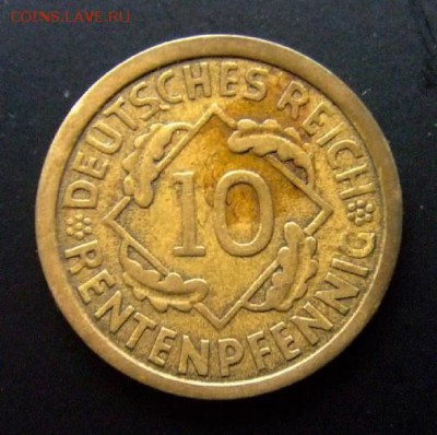 3 - Германия 10 рентенпфеннигов (1924 А) Р
