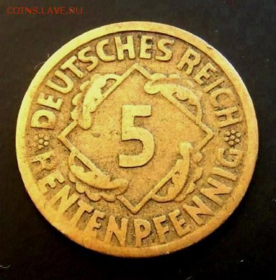 3 - Германия 5 рентенпфеннигов (1924 А) Р