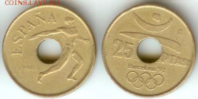 Испания 25 песет 1990, до 21.00 мск 10.11.14 - Испания 25 песет 1990