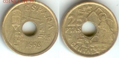 Испания 25 песет 1998-Сеута, до 21.00 мск 10.11.14 - Испания 25 песет 1998