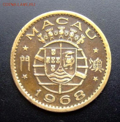 3 - Португ. Макао 10 авос (1968) ник.-лат. №2 А