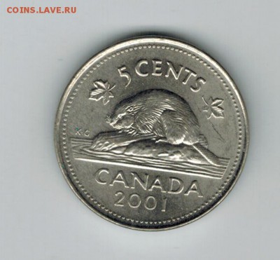 Канада 5 центов 2001 до 06.11.2014   22-00а - 1 2