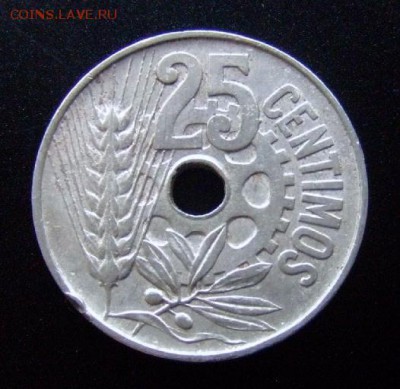 3 - Испания 25 сентимо (1934) «Девушка» Р