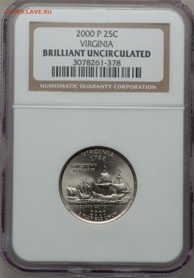 США 2000-P 25C Virginia Brilliant Uncirculated NGC до 9.11. - 12