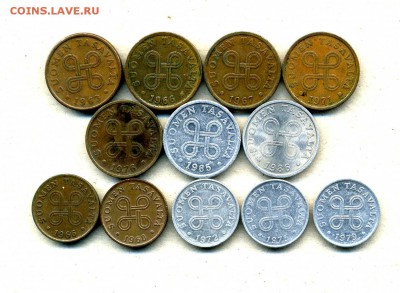 Монеты Русской, буржуазной, современной Финляндии 1865 -2001 - 1, 5 п.1963-86.2