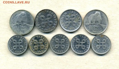 Монеты Русской, буржуазной, современной Финляндии 1865 -2001 - 50 п.1,5 м.1952-92.1