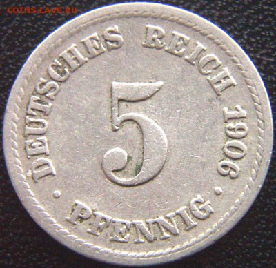 Германия_5 пфеннигов 1906(F); до 05.11_22.18мск - 8759