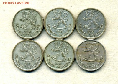 Монеты Русской, буржуазной, современной Финляндии 1865 -2001 - 1 м.1964-68.1