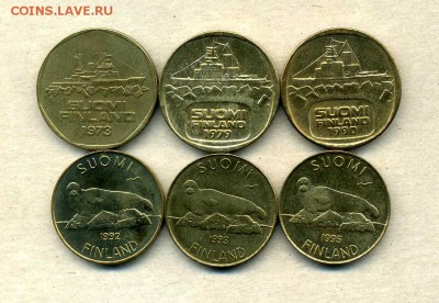 Монеты Русской, буржуазной, современной Финляндии 1865 -2001 - 5 м.1973-95.1