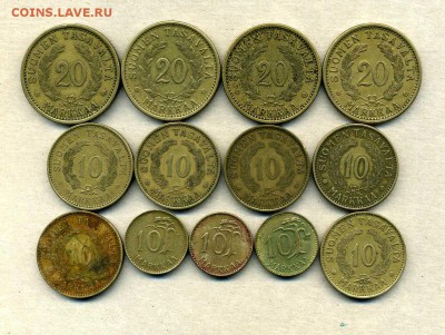 Монеты Русской, буржуазной, современной Финляндии 1865 -2001 - 10, 20 м.1928-61.2