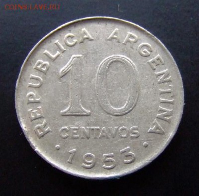3 - Аргентина 10 сентаво (1953) Р