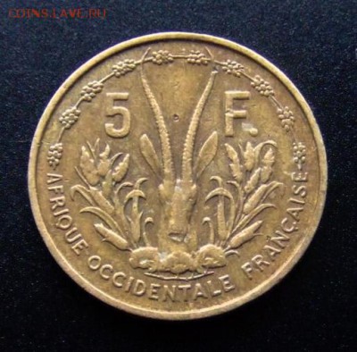 3 - Франц. Западная Африка 5 франков (1956) «Газель» Р