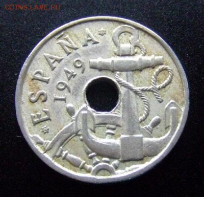 3 - Испания 50 сентимо (1949) «Якорь» №1 А