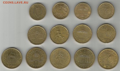Евро центы от 10 до 50 окончание 13,11,14. в 22-00 - 2