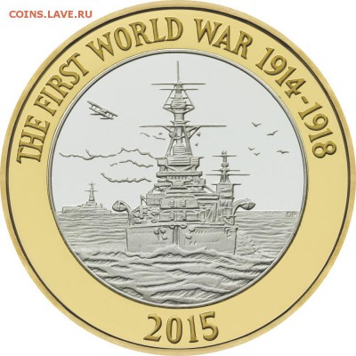 Монеты с Корабликами - 100th_Anniversary_of_the_First_World_War_Royal_Navy_2015_UK__2_Brilliant_Uncirculated_BU_Rev-small