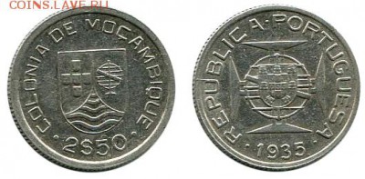 Мозамбик 2,5 эскудо 1935 Редкая! до 15.11.14 22:00 МСК - C323-1