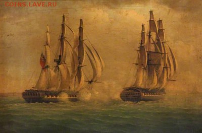 Изображение корабля взято с этой картины:Action between HMS 'Crescent' and the 'Reunion', 20 October 1793: Ships Engagedby C. Montague Jones - nmm_nmmg_bhc0464_624x544