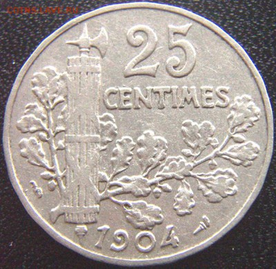 Франция_25 сантимов 1904; до 09.11_22.16мск - 8925