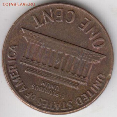 Америка.США. 1 цент 1972 D. Брак смещение. - цент2
