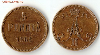 25 пенни 1873 г. и 5 пенни 1866 г.(почти красные) оценка... - Scan 5 Pen 1866