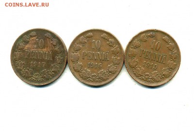 Монеты Русской, буржуазной, современной Финляндии 1865 -2001 - 10 п.1915-17.а