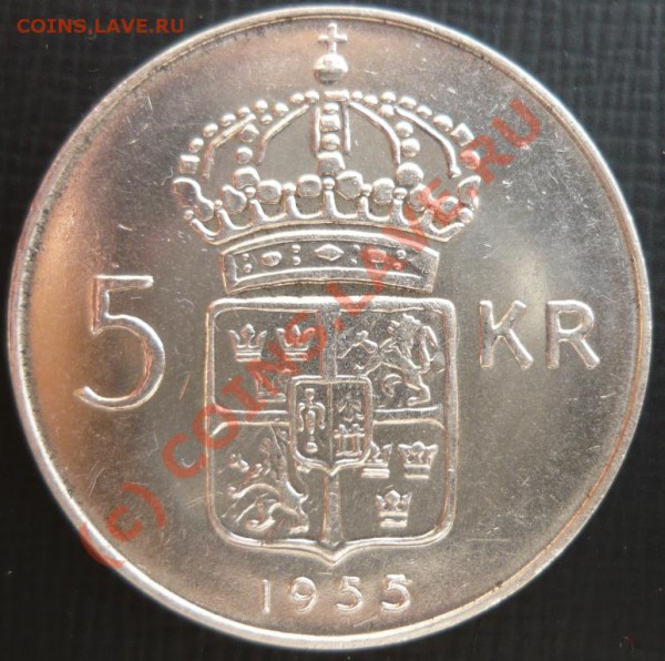 Швеция 5 крон. 1955 г. До 2.05.10г.  21-00 МСК. - 5 55 1.JPG