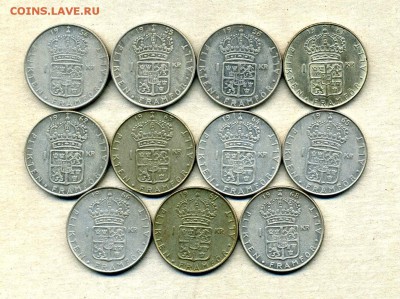 Монеты Русской, буржуазной, современной Финляндии 1865 -2001 - 1 кр.1954-68.1