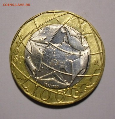 Италия 1000 лир биметалл 1998 Карта ЕС - italy-2