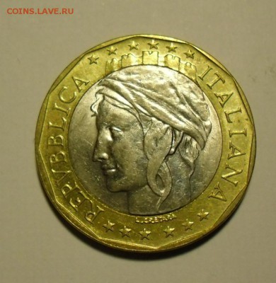 Италия 1000 лир биметалл 1998 Карта ЕС - italy-1