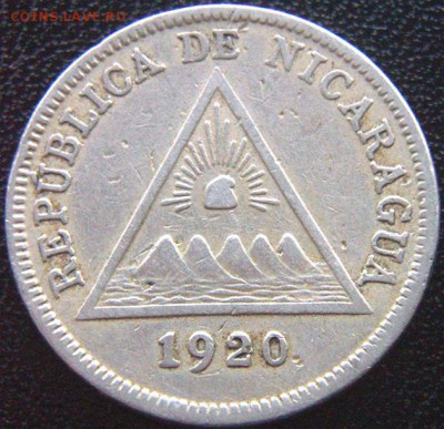 Никарагуа_5 сентаво 1920. Редкая монета; до 15.11_22.24мск - 8408