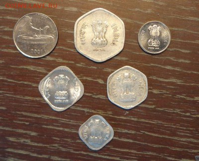 ИНДИЯ - наб. ходячки, разные формы монет, 6 шт. 21.11, 22.00 - Индия набор - 2