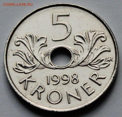 Норвегия 5 крон 1998. - 2