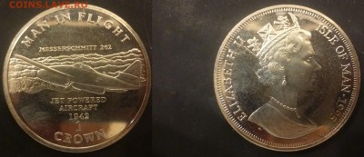 ДК Иностранные,Биметалл,Спорт,Канада,Корабли,Война 25 р - Мэн 1 крона Мессершмит.JPG