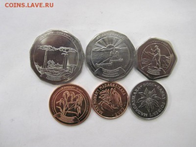 мадагаскар набор из 6 монет до 21.11.14 - Изображение23 077