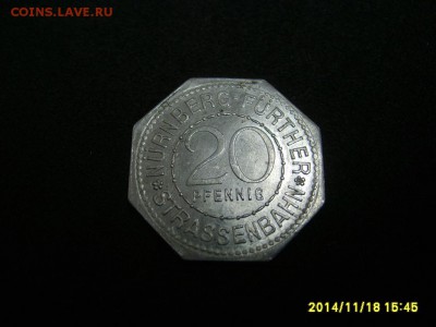 НЮРНБЕРГ,20 пфеннигов 1921г(Karlsbrucke)!до 20.11.2014 - S6002578.JPG