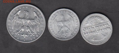 Германия  1922-23  50пф; 3м ;200м - 1м