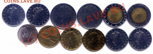 L36 Набор монет Италии 12 шт. до 07.05 в 22.00 - L36 Italy -2